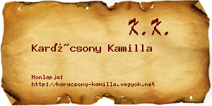 Karácsony Kamilla névjegykártya